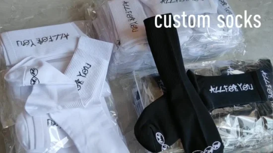 El equipo de la moda del algodón pega los calcetines personalizados del calcetín del logotipo del logotipo