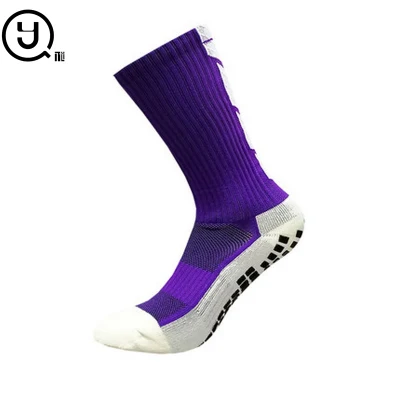 Calcetines de fútbol antideslizantes personalizados de poliéster/algodón de nuevo diseño/calcetines de fútbol personalizados con logotipo